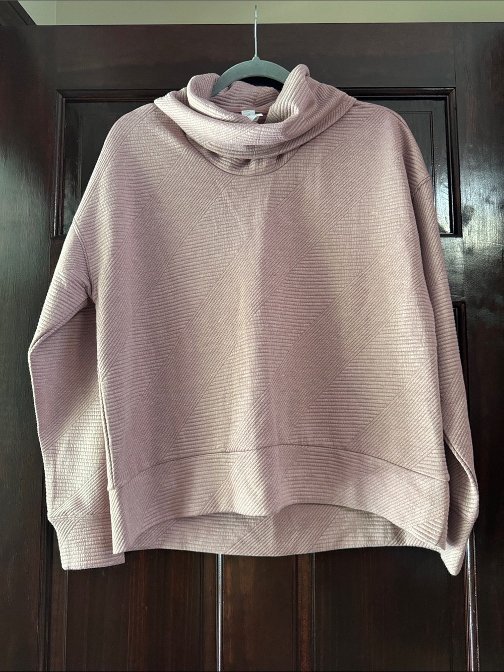 NWT Balance Collection Dusty Mauve Cowl Neck Ribbed Pullover